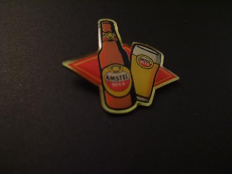 Amstel bier flesje en glas met logo
